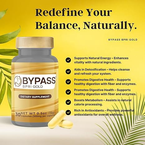 BYPASS BPRI Gold and Blue Capsules, 30 Count, Vegan, Gluten-Free