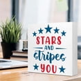 thumbnail image 5 of Zomyto 7x7 In Independence Day Wooden Plaque,Stars and Stripes You Wooden Box Sign Desk Decor,4th of July Day Decoration, 5 of 7