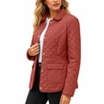 thumbnail image 5 of EOYWHK Puffer Jacket for Women Soft Warm Notch Collar Snap Button Solid Color Long Sleeve Winter Coats Red XL, 5 of 7