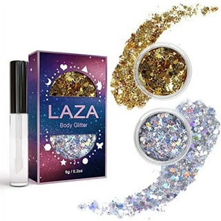 Body Glitter Holographic Glitter Liquid for Festival Make Up,Face Glitter  Sequins Chunky for Hair and Eyeshadow Long-Lasting No Glue Needed and Easy