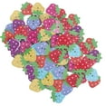 thumbnail image 4 of 150Pcs Buttons Wood Cartoon Strawberry ColorPainted Printing DIY Decoration Accessories, 4 of 8