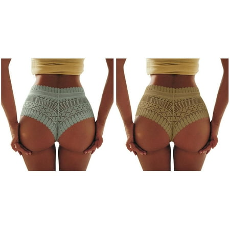 2-Pack Lace Panties Women Panties High Waist Plus Size Female Underwear Lift Lingerie Seamless Briefs Underpants Breech Women Lingerie Valentines Day Eatable Panties And Stockings And