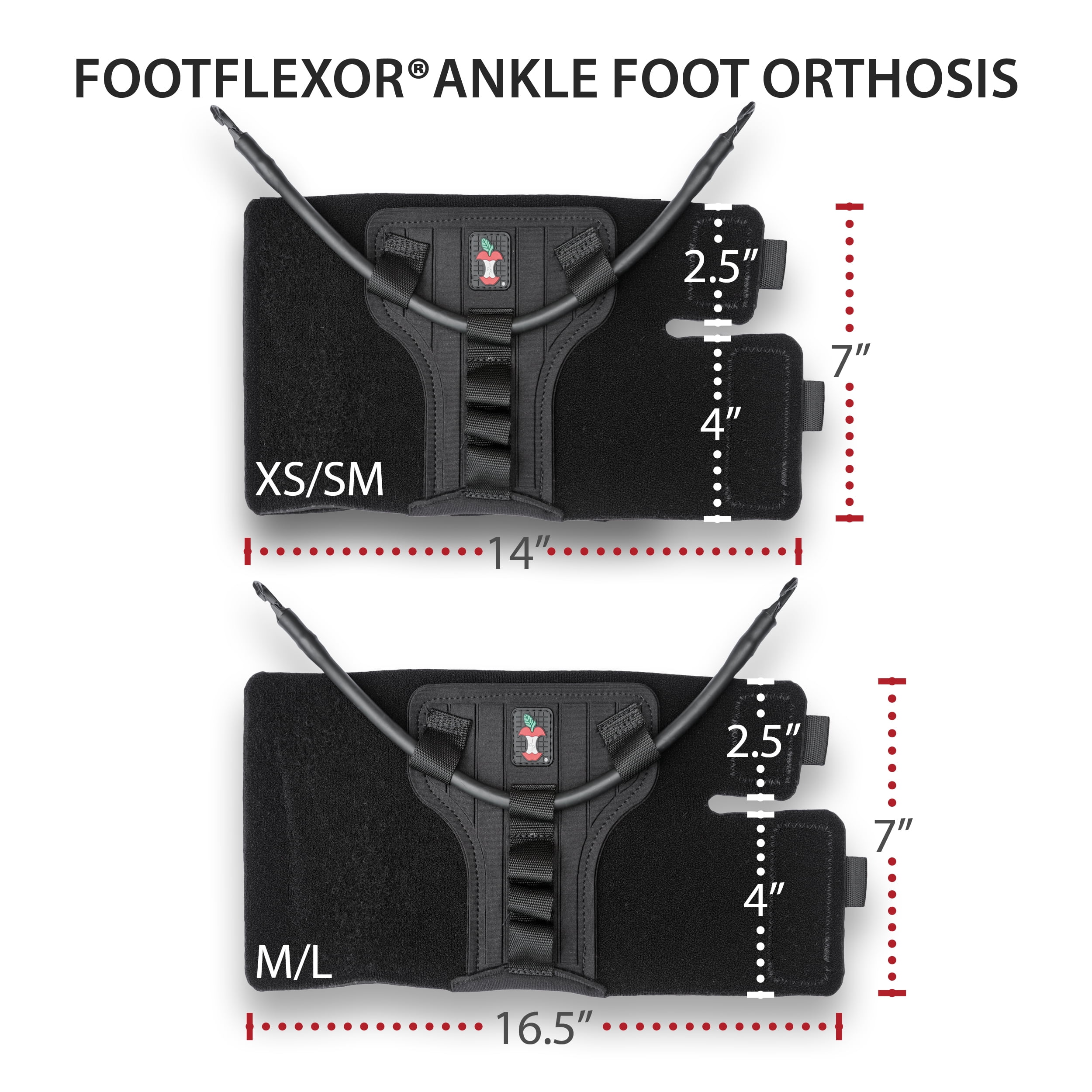 Core Products FootFlexor Foot Drop Brace - Soft Ankle Foot Orthosis (AFO) for Walking Support - Drop Foot Brace for Men & Women, XSmall/Small