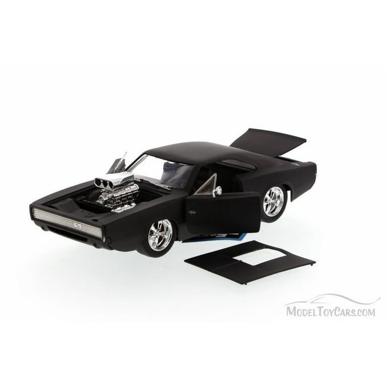 Dom's 1970 Dodge Charger R/T, Matte Black - Jada Toys Fast