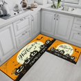 thumbnail image 3 of Zombie Orange Halloween Kitchen Rugs and Mats Non Skid Washable Set of 2, Halloween Halloween Pumpkin Kitchen Mats for Floor, October Holiday Spooky Moon Under Sink Kitchen Runner Rug, 3 of 6