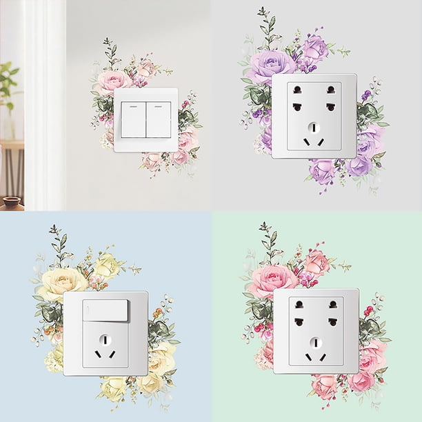LADIGASU Flores Románticas Pegatinas Hogar Salón Dormitorio Vinilos Decorativos Autoadhesivos Liquidación 1X Pegatinas para Interruptores