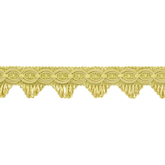1 1/2" (3.5cm) Scalloped Fringe Gimp | Fringe Trim # SF0150FG,, Light Gold #B7 (Light Yellow Gold) Sold By The Yard (36"/3 ft/0.9m)