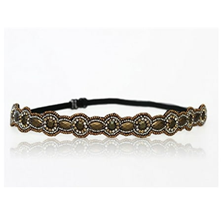 - Headband Copper, Gold, and Silver Rhinestone Beaded Headband. Adjustable Band Fit's Any Head. Comes with Hair Style Guide, Gift For Teen, Girl