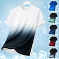 thumbnail image 2 of Big & Tall Men's Gradient Short Sleeve T-Shirts Quick Dry Workout Athletic Tees Running Shirts Moisture Wicking Ice Silk Cooling Tops Summer Basic, 2 of 4
