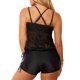 thumbnail image 5 of VISgogo Traje de baño conservador de dos piezas para mujer, tops de chaleco de playa transparentes con correa de espagueti + pantalones cortos de natación de cintura alta VISgogo moda, 5 of 6