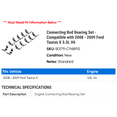 thumbnail image 2 of Connecting Rod Bearing Set - Compatible with 2008 - 2009 Ford Taurus X 3.5L V6, 2 of 2