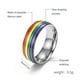 thumbnail image 4 of Jumpingount Anillo de arcoíris de acero Compromiso de bodas Anillos chapados en lesbianas gays Joyería de moda Novias Novios Type7 NO7, 4 of 6