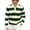 A-Green951, variant on Bibifish Mens Polo Shirts Wide Horizontal Stripe Pattern Long Sleeve Shirts Classic Fit Weekend Wear Lounge Tops