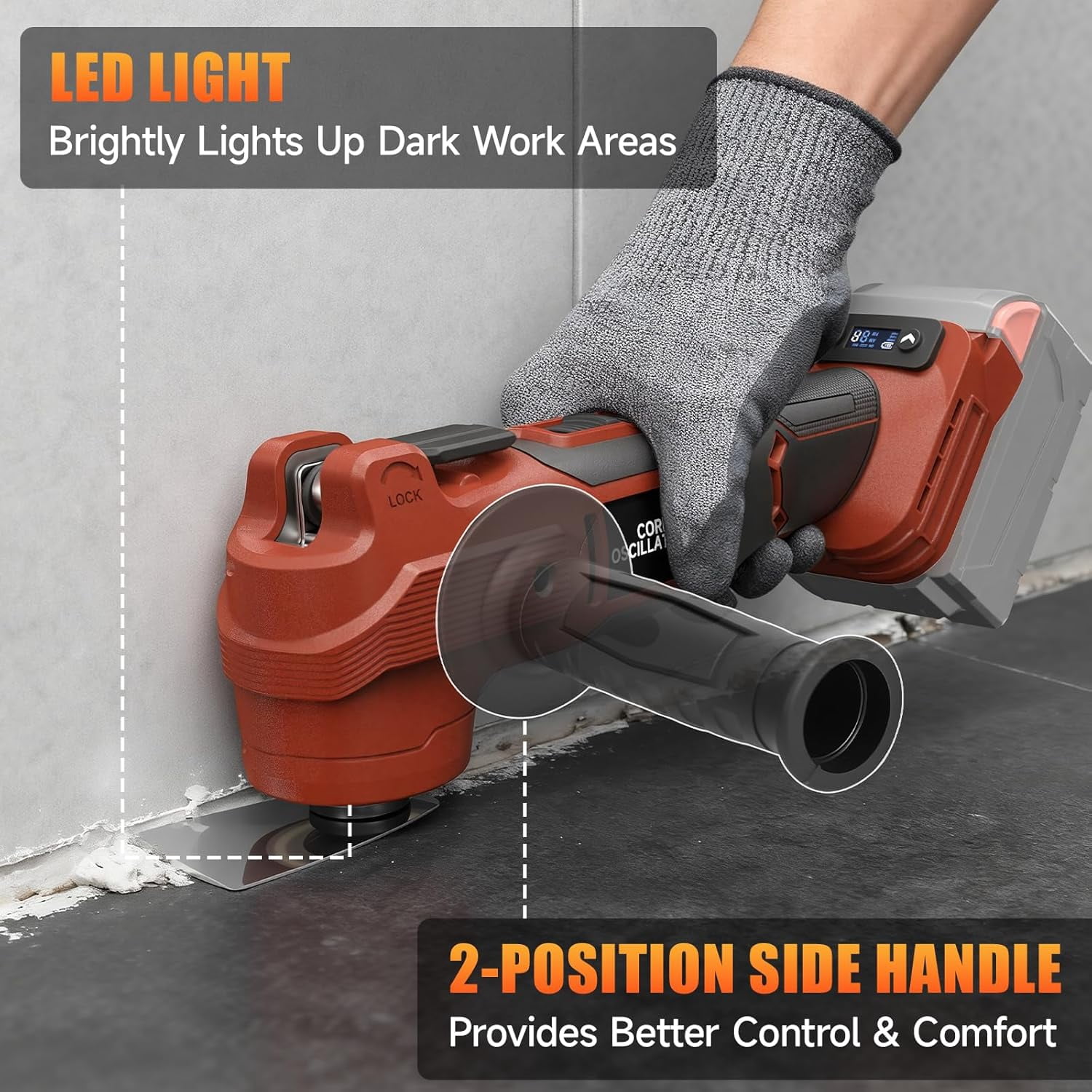 Upgraded Oscillating Multi Tool Compatible with Milwaukee 18V Max Battery, Cordless Oscillating Tool with Brushless Motor 20000 OPM, 7 Gear for Cutting, Sanding, Scraping, Tool Only Visit the CAMXTOO