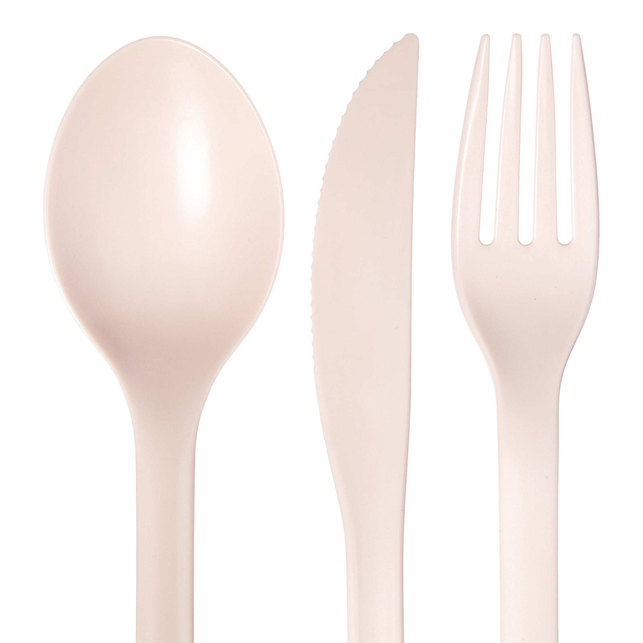 Mainstays - Blush Pink Eco-Friendly Recycled Plastic 3-Piece Flatware Set