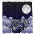 thumbnail image 3 of Ambesonne Northwoods Shower Curtain, Snowfall Dark Forest, 69"Wx84"L, Indigo Lilac Pale Grey, 3 of 3