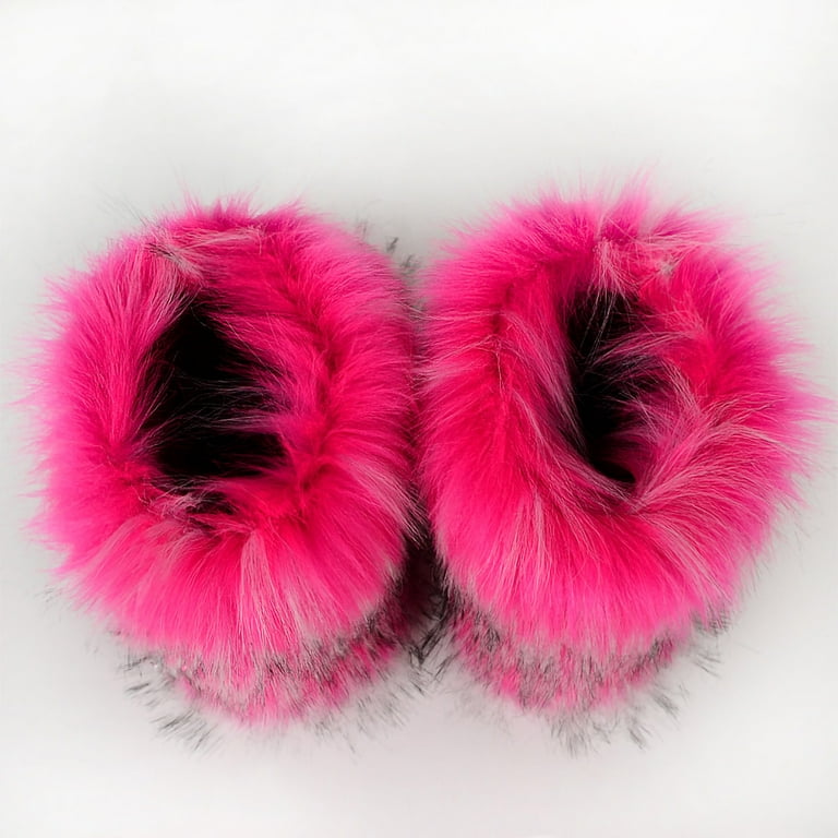 Hot pink fur boots deals