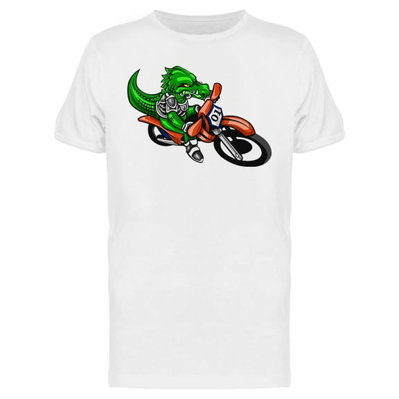 Crocodile Motorbike Racer T-Shirt Men -Image by Shutterstock, Male Medium