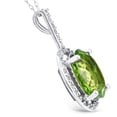 thumbnail image 2 of Pompeii 5 1/3 Ct Diamond Oval Peridot Pendant 14k White Gold (G/H,I1), 2 of 5