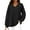 Black, variant on Women's Oversized V-Neck Fleece Pullover Sweatshirt, Long Sleeve Soft Comfortable No Hood Casual Top with Relaxed Fit for 2025 Fall Season, Daily Wear and Layering Outfits Beige L