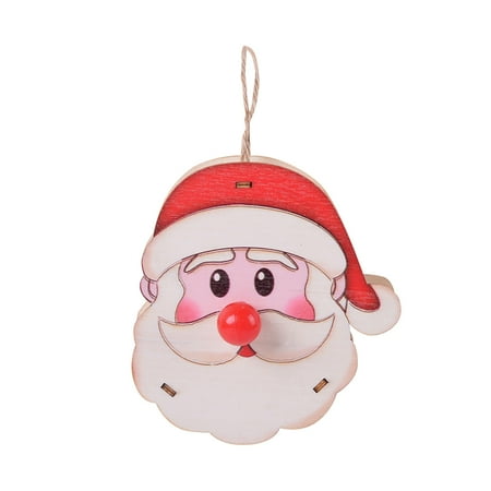 

New Christmas Wooden Decorative Glowing Pendant Christmas Tree Decoration