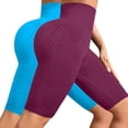 thumbnail image 4 of ManxiVoo Dual Pack Women High Waisted Textured Yoga Shorts Compression Fitness Pants for Booty Toning M Size Mint Green, 4 of 4