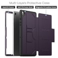 thumbnail image 2 of Case for Samsung Galaxy Tab A9 8.7" 2023 SM-X110 / SM-X115, PU Leather + PC + TPU Folio Flip Case with Strong Magnetic Multi-Angles Stand + 2 Card Slots for Tab A9 2023, Purple, 2 of 8
