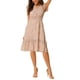 thumbnail image 1 of Vestido Casual Floral con Mangas de Volante para Mujer INSPIRE CHIC, Cuello en V, con Fruncido y Volantes, Color Rosa, Talla S, 1 of 7