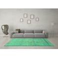 thumbnail image 3 of Ahgly Company Indoor Square Abstract Turquoise Blue Modern Area Rugs, 5' Square, 3 of 4