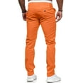 thumbnail image 4 of Pxiakgy Cargo Pants for Men Slim Waist Full Trousers Men's Casual Solid Mid Pocket Length Fashion Pant Men's Pants Mens Cargo Pants Z-Orange S, 4 of 9