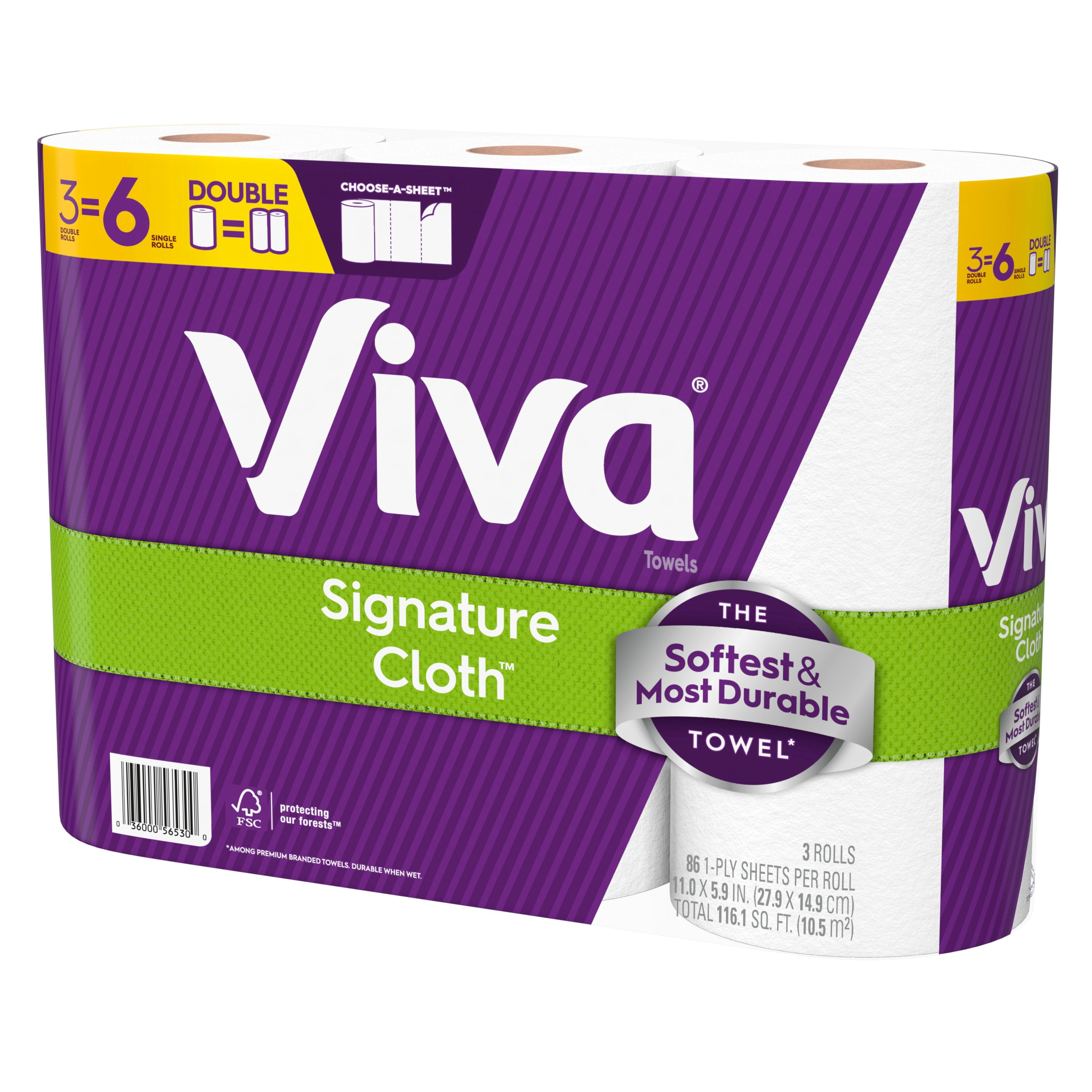 Kimberly-Clark KCM56530 1-Ply Signature Cloth Choose-A-Sheet Kitchen Roll Paper Towels, White - Pack of 8