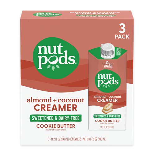 nutpods ZeroSugar Sweetened Coffee Creamer, Cookie Butter flavor, DairyFree, 5 Calories per