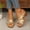 Gold, variant on Womens Platform Chunky Heels Low Block Heeled Sandals Open Toe Slides Casual Summer Mules Slip-on Shoe, Fashion Wedding Party Dress Sandals