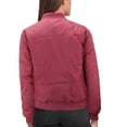 thumbnail image 2 of Women's Long Sleeve Full Zip Quilted Fleece Lined Puffer Bomber Jacket (Red, S), 2 of 3