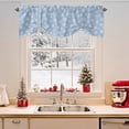 thumbnail image 2 of Blue Winter Tie Up Valances Curtain, Snowflake Christmas Falling Snow Adjustable Rod Pocket Short Window Treatment Tie Up Curtains Valances for Kitchen Living Room Bathroom 60x18 Inches, 2 of 9