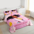 thumbnail image 3 of jejeloiu Princess Sequin Print Full Size Comforter Sets,Black Kawaii Girls Bedding Sets For Kids Reversible 3 Pieces, 3 of 8