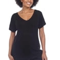 thumbnail image 5 of Honeydew Women's 2-piece Pajama Cotton Blend Embroidered Top and Pants Lounge Set-Black / S, 5 of 7