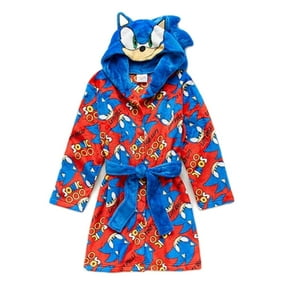 Sonic The Hedgehog Kids Character Bathrobe: Boys Blue Costume Plush ...