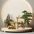 thumbnail image 4 of 2Pcs Christmas Reindeer Decor,Small Resin Standing Sitting Deer Figurine,Mini Reindeer Christmas Table Decoration for Home Indoor Xmas Holiday Small Statue Rustic Table Decor(Gold #02), 4 of 5