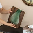 thumbnail image 5 of 12-Inch Wood and Glass Inlay Vase - Merging the Natural Warmth and Texture of Wood with the Elegance and Color of Glass, Perfect for Enhancing Home Decor, Office Desk, Kitchen Table or Living Room, 5 of 6