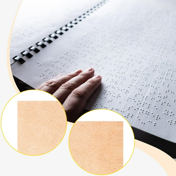 50 Piezas Braille Papel Hojas Escritura Manual Hojas Resistentes Aprendizaje Braille Herramienta Educativa Adecuada para Hombres Mujeres Uso Escolar C