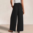 thumbnail image 5 of ZZwxWA Womens Wide Leg Pants Casual 2025 Elastic Waist Loose Flowy Palazzo Pants Trousers with Pockets, 5 of 6
