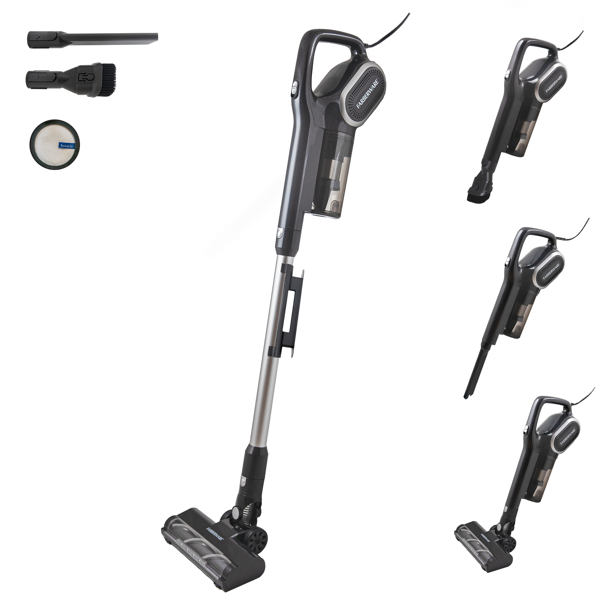 Farberware Classic Stick Vacuum Cleaner, Powerful Suction and Lighted Motor Brush for Carpet and Hard Floors