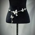 thumbnail image 4 of Oiur Women Waist Chain with Tassel Butterfly Flower Charm Faux Pearl Belt Chain Multi-layered Beaded Belly Jewelry Dance Performance Club Party Body Jewelry for Bikini Dress T-Shirt Pants,B, 4 of 8
