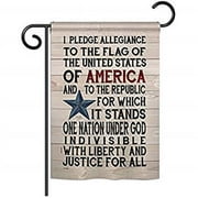 Breeze Decor G161085-BO Pledge of Allegiance Americana Patriotic Impressions Decorative Vertical 13" x 18.5" Double Sided Garden Flag