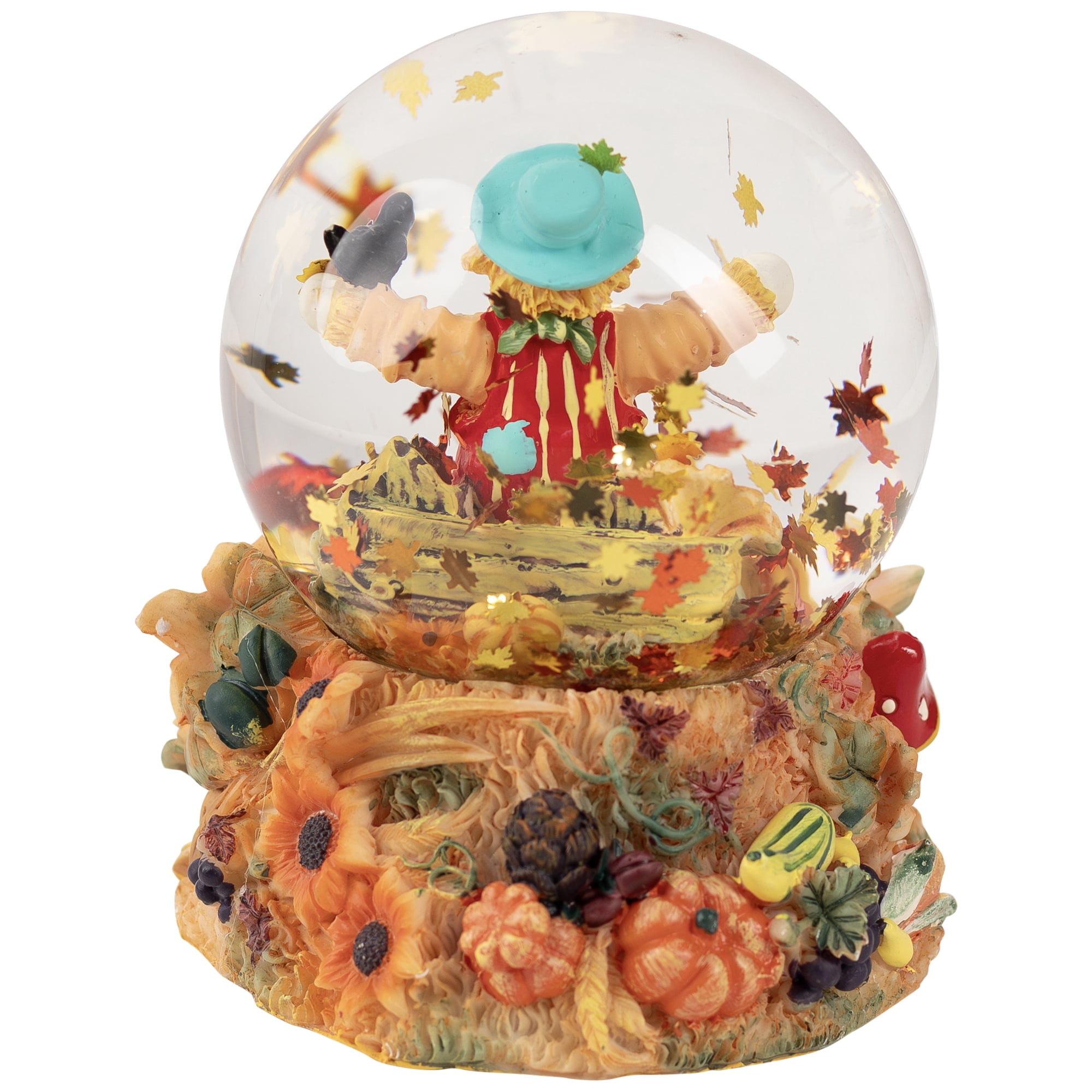 Northlight Scarecrow Happy Fall Harvest Snow Globe - 5.5"
