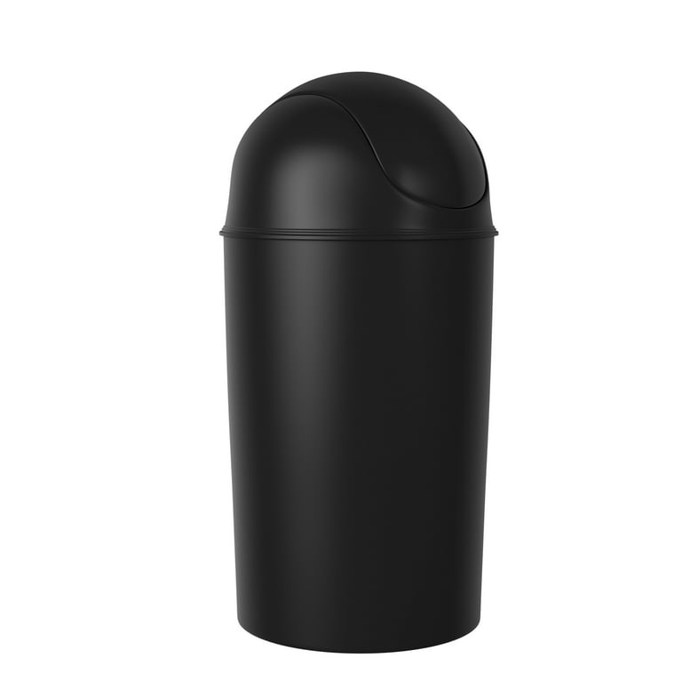 Umbra Twirla Trash Can With Swing-top Lid, 2.4 Gallon, Black : Target
