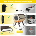 thumbnail image 4 of Aivituvin Outdoor Heated Cat House with Heated Pad, Insulated Feral Cat Shelter House & Condo with Escape Door for Winter Weatherproof, Brown & White, 2 Set, 4 of 8