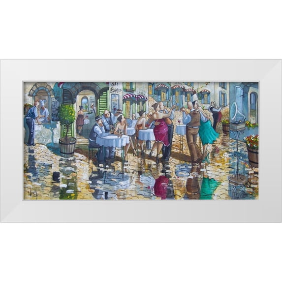 West, Ronald 24x14 White Modern Wood Framed Museum Art Print Titled - Cafe Elize