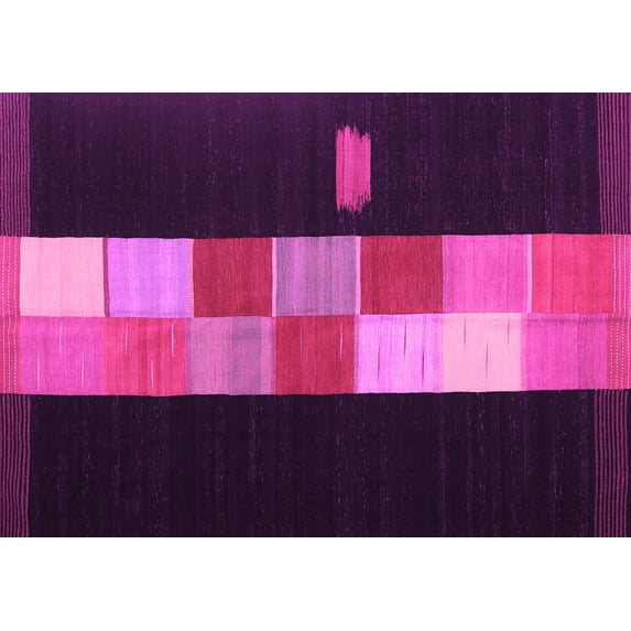 Ahgly Company Indoor Rectangle Abstract Pink Contemporary Area Rugs, 3' x 5'